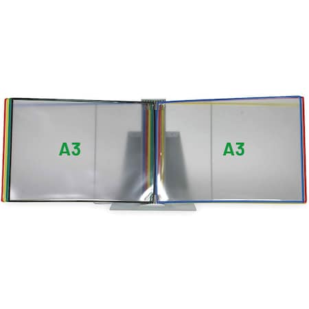 Tarifold Wall Display Unit, Landscape, 10 A3 Size Asst Color Pockets D291A3LAN